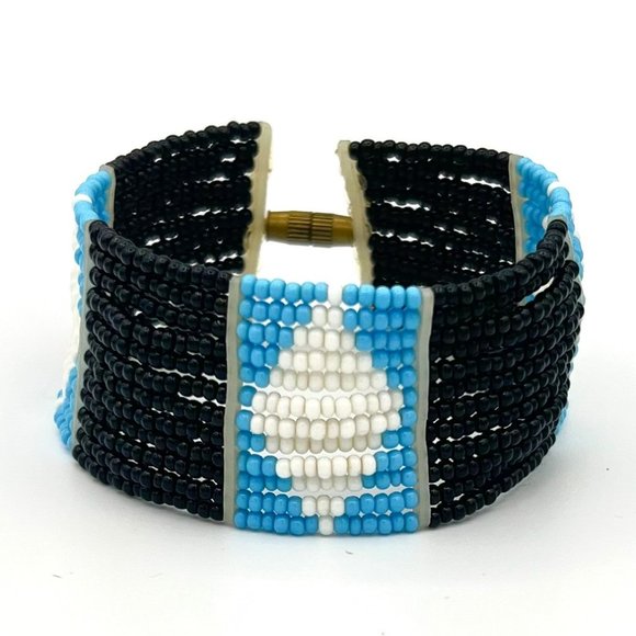 Handmade Beaded Cuff Bracelet - Picture 1 of 2